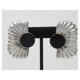 925 MEXICO SILVER & ONYX CLIP ONS 29.5g