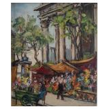 PAUL FERON 'LA PLACE DE LA MADELEINE' OIL PAINTING
