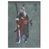 GUAN YU CHINESE WARRIOR PAINTING ON FABRIC
