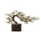 DECORATIVE GLASS LEAVES / PETALS BONSAI PLANT