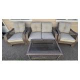ALL WEATHER RESIN WOVEN WICKER PATIO SET