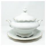 HAVILAND BAVARIA PORCELAIN SOUP TUREEN & TRAY