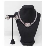 GIVENCHY RHINESTONE EARRINGS/NECKLACE SET