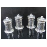 4 BIRKS STERLING SALT/PEPPER SHAKERS 40g