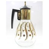 MCM GOLDEN SWIRL & DOT PATTERN CARAFE W/ LID