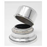 BIRKS STERLING SILVER BLACK VELVET LINED RING BOX