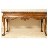 CHIPPENDALE STYLE MARBLE TOP CONSOLE TABLE