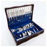 BIRKS REGENCY PLATE FLATWARE SET IN WOODEN BOX