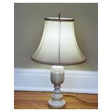 ALABASTER BASE TABLE LAMP WITH SHADE 19'T