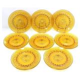 8 INDIANA GLASS AMBER COLONY PARK LANE PLATES