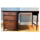 TIGER OAK DROPLEAF WRITING DESK