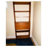 MCM TEAK DROP FRONT DESK W/ UPPER BOOKCASE