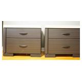 PAIR OF 2 TONE TWO-DRAWER NIGHTSTANDS