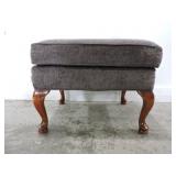 UPHOLSTERED OTTOMAN WITH CABRIOLE LEGS