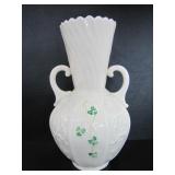 BELEEK IRELAND SHAMROCK PANEL PORCELAIN VASE
