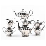 STERLING 5PC BARKER BROTHERS TEA SERVICE SET 4KG