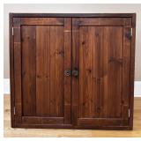 RUSTIC DOUBLE DOOR PINE CABINET W/1 INNER SHELF