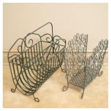 ORNATE SCROLLED WORUGHT IRON MAGAZINE RACKS