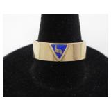 14KT GOLD & BLUE ENAMEL MASONIC RING $1,450