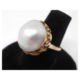 14KT ROSE GOLD & MABE PEARL RING $2,740