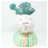 EMMA MONCRIEFF CERAMIC BUST OF A MAN WITH A FISH
