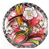 ART NOUVEAU STYLE REVERSE-PAINTED GLASS BOWL