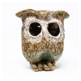 GLAZED POTTERY OWL VASE/FIGURINE