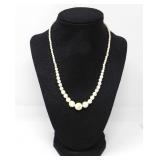 18' CARVED IVORY BEAD NECKLACE
