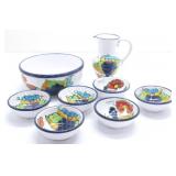 CELINA PORTUGUESE PAINTED FLORAL FRUIT CERAMIC SET
