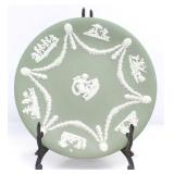 WEDGWOOD JASPERWARE SAGE GREEN CHERUBS PLATE 9'