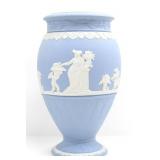 WEDGWOOD BLUE JASPERWARE 'BOUNTIFUL' URN VASE