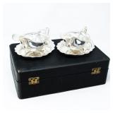PAIR OF STERLING SILVER GRAVY BOAT SETS  512g