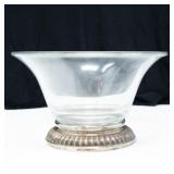 BIRKS STERLING FOOTED GLASS CANDY BOWL