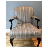 QUEEN ANNE STYLE UPHOLSTERED ARMCHAIR CABRIOLE LEG