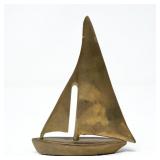 BRASS SAILBOAT FIGURE PAPERWEIGHT