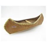 FOLK ART HANDMADE CANOE BIRCH BARK FIGURE