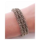 925 SILVER THREE STRAND CHAINMAIL BRACELET 53.9g
