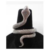 STERLING SILVER COILED SNAKE RING 12.5g