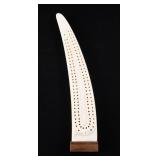 IVORY TUSK & ROSEWOOD CRIBBAGE BOARD & PEGS