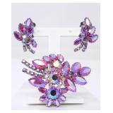CONTINENTAL AURORA BOREALIS CRYSTAL JEWELRY SET