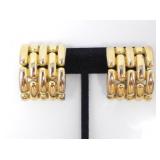 GIVENCHY GOLDTONE CHUNKY CLIP ON EARRINGS