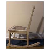 CANED SEAT SLAT BACK ROCKING CHAIR