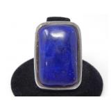 925 SILVER LAPIS LAZULI COCKTAIL RING 26.8g