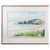 TED PULFORD 'BEACH SCENE WITH OUTCROPS'