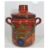HAND PAINTED W. GERMAN POTTERY POT RUMTOPF