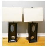 PAIR OF MID-CENTURY STYLE CUTOUT TABLE LAMPS
