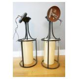 PAIR OF INDUSTRIAL STYLE PENDANT LIGHT FIXTURES