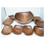 9PC BARIBOCRAFT WOODEN SALAD BOWL SET