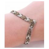 VIOR ITALY 925 SILVER TWO TONE CHEVRON BRACELET