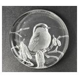 M.JONASSON CRYSTAL BIRD PAPERWEIGHT